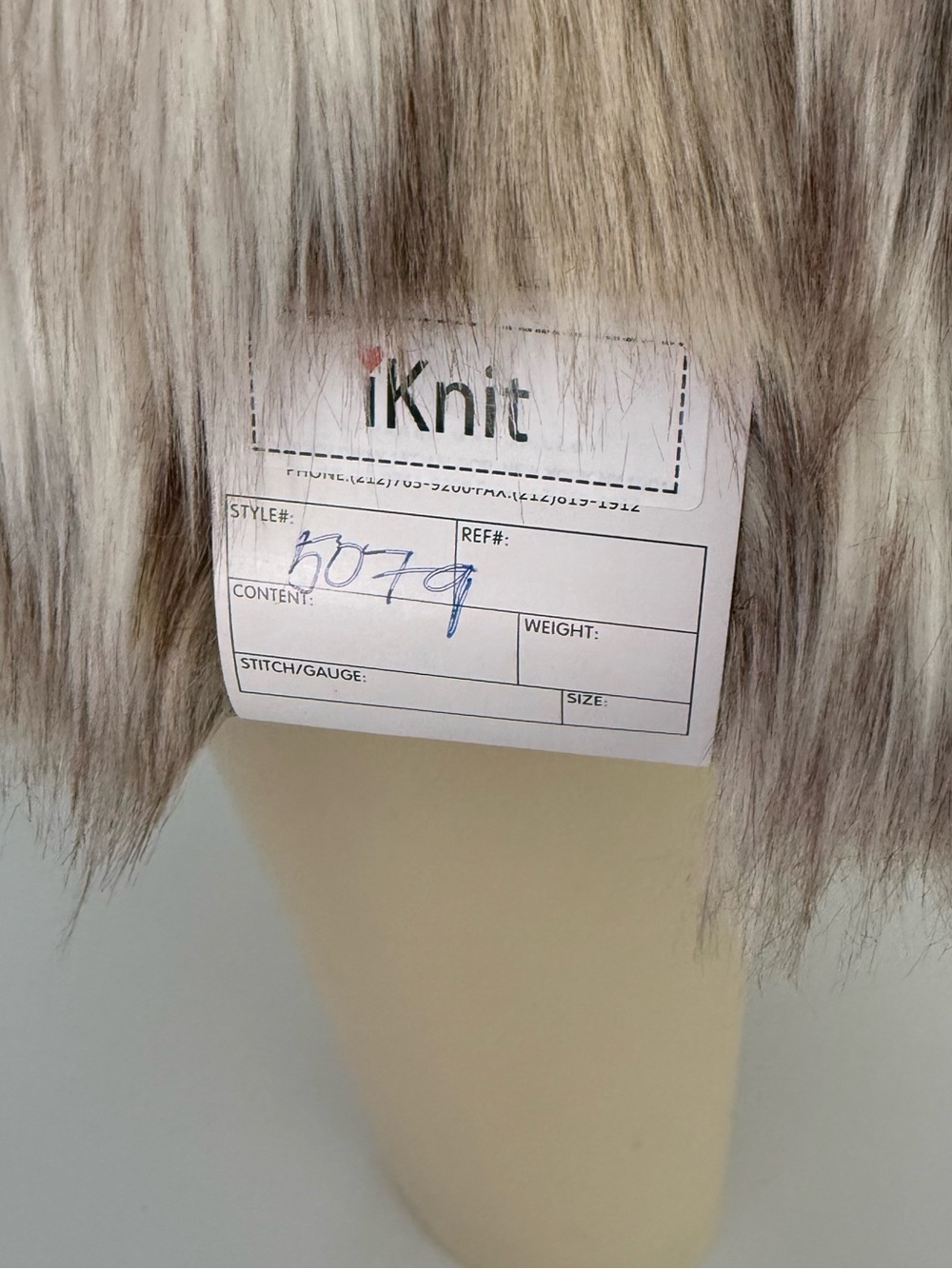 iKnit Faux Fur Vest Brown White Medium Sleeveless Jacket 5079 - Picture 4 of 6